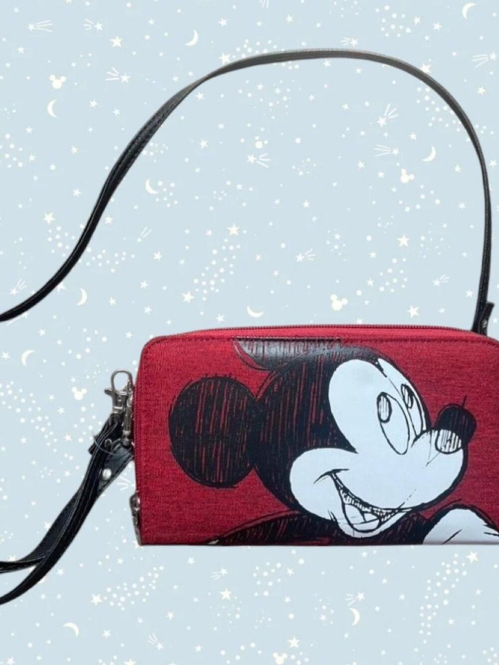 Disneyland Resort red Mickey Mouse crossbody wallet bag